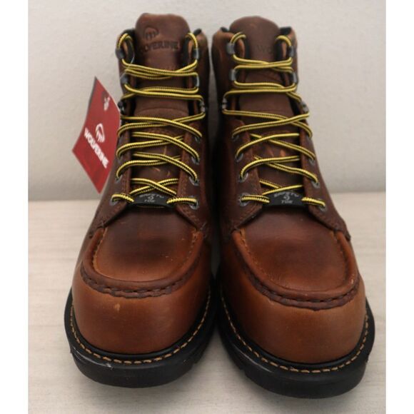 Wolverine W211001 Men Sz 11M Tobacco Brown Hellcat 6" Moc Toe CT Wedge Boot - Picture 2 of 16